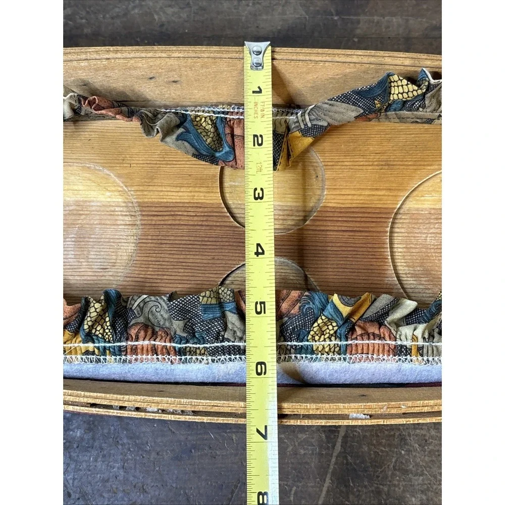 Vtg Longaberger Autumn Bread Basket With Wood Insert